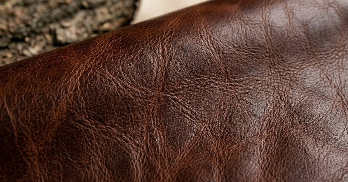 Detail anilinové kůže s přírodní kresbou